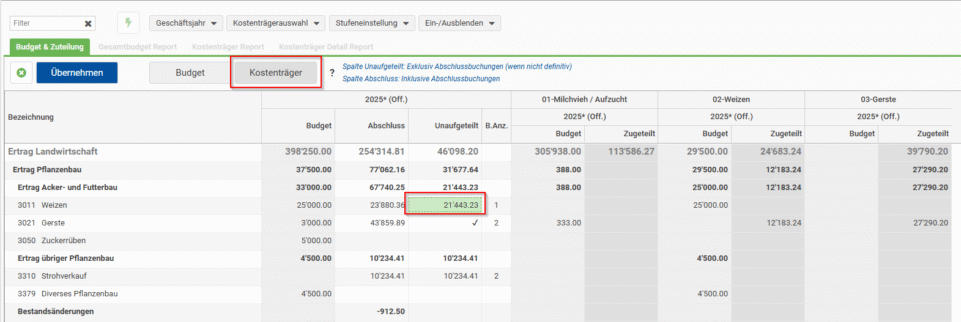 Öffnen des Dialogfenster um die Zuweisungen zu erstellen.
