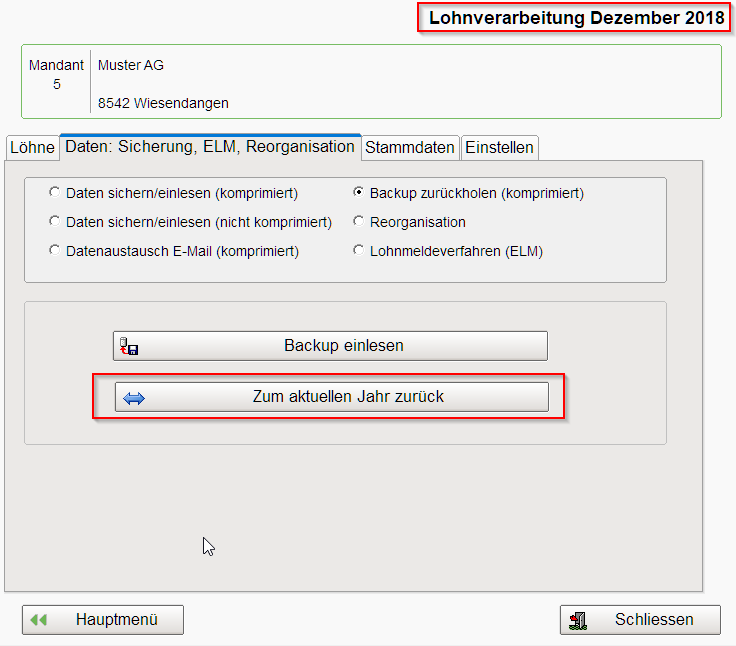 Lohnverarbeitung Dezember Vorjahr