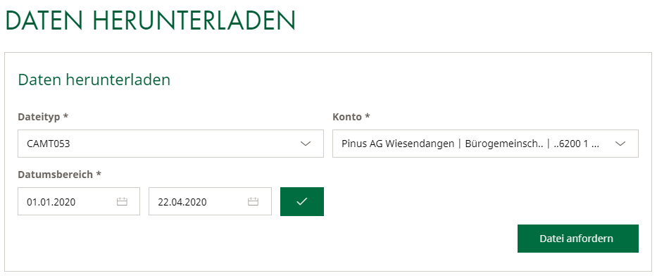 Download Kontenabgleich camt.053 Datei