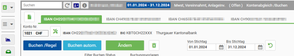 Weitere Konten werden in neuen Registern abgebildet.