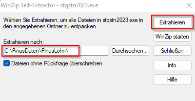 Datenpfad prüfen resp. auswählen und bestätigen mit 