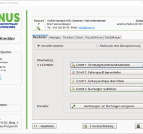 Startseite Kreditor erfassen, erstellen, übermitteln, buchen