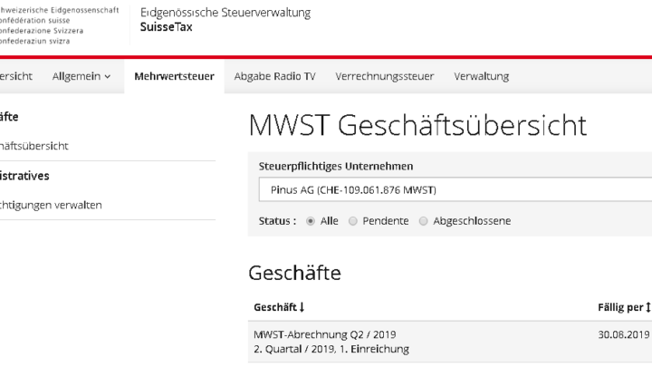 MWST Online Deklaration