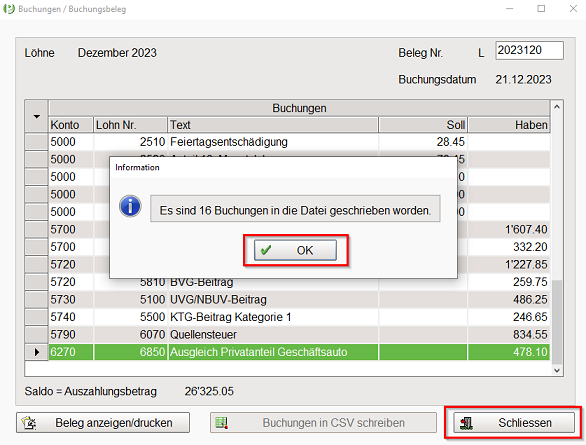 Bestätigung Auwandbuchungen exportiert