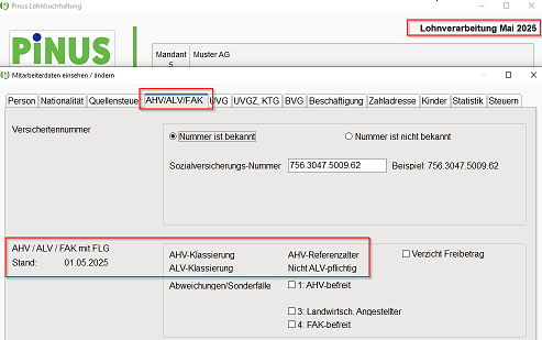 AHV-Klassierung 2025 - Referenzalter